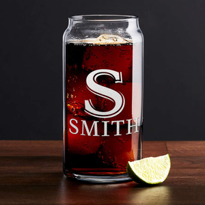 Personalized Monogram 20oz Glass Can