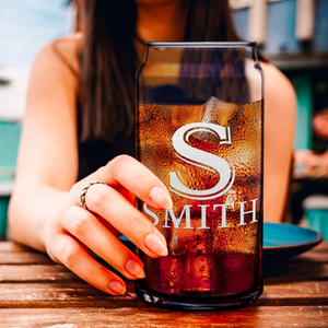 Personalized Monogram 20oz Glass Can