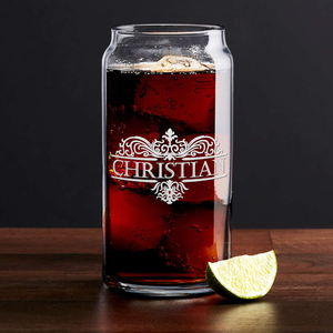 Personalized Vestige Monogram 20oz Glass Can