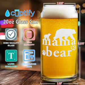  Mama Bear Etched on Glass