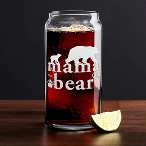  Mama Bear Etched on Glass