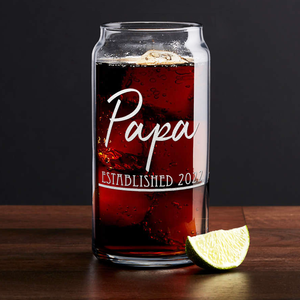  Papa Established 2022 Etched on Glass