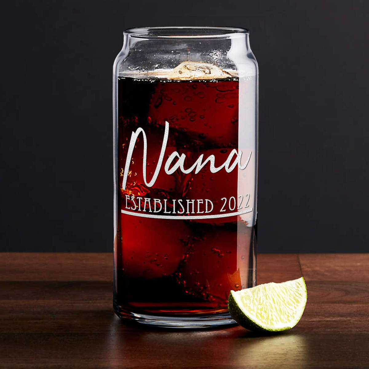  Nana Established 2022 Etched on Glass