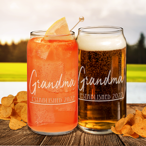  Grandma Established 2022 Etched on Glass