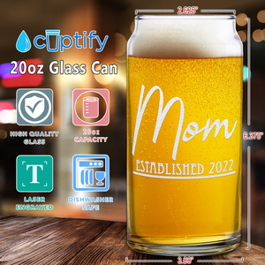  Mom Established 2022 Etched on Glass