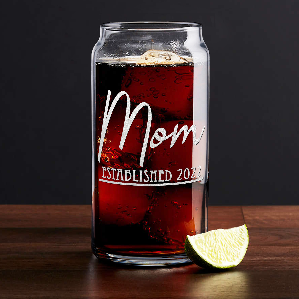  Mom Established 2022 Etched on Glass