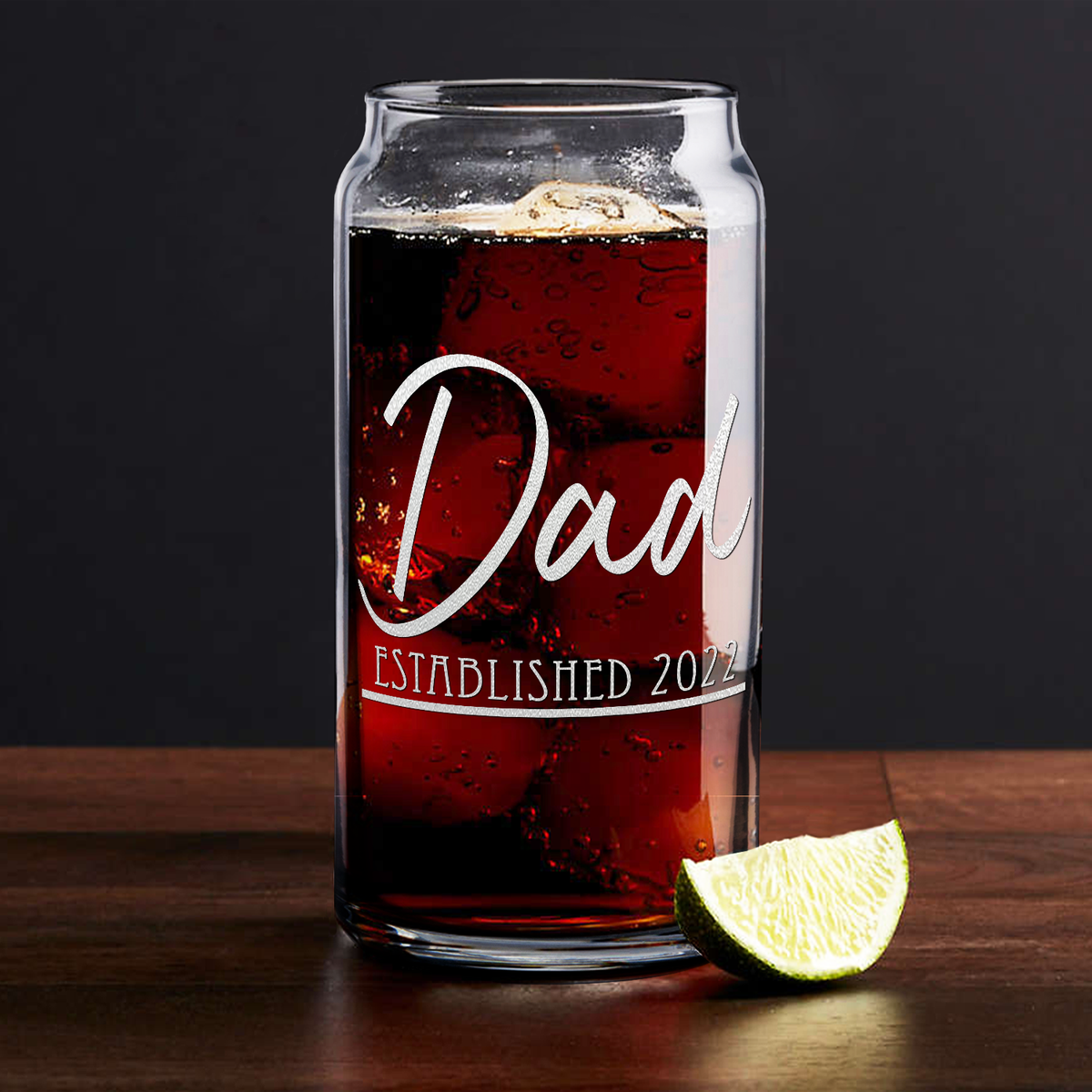  Dad Established 2022 Etched on Glass