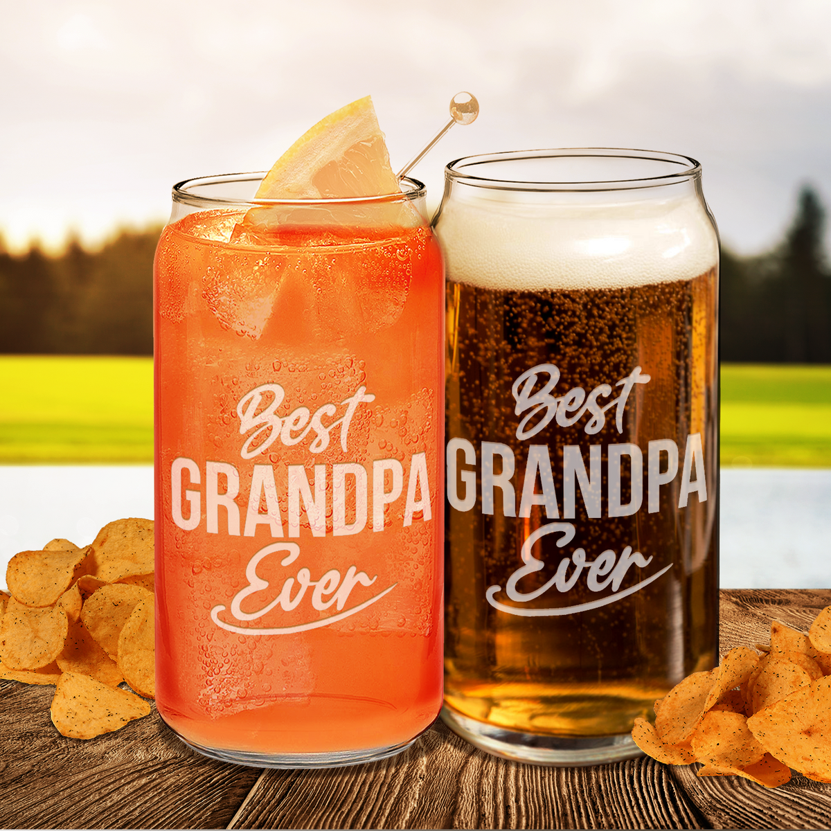  Best Grandpa Ever Etched on Glass
