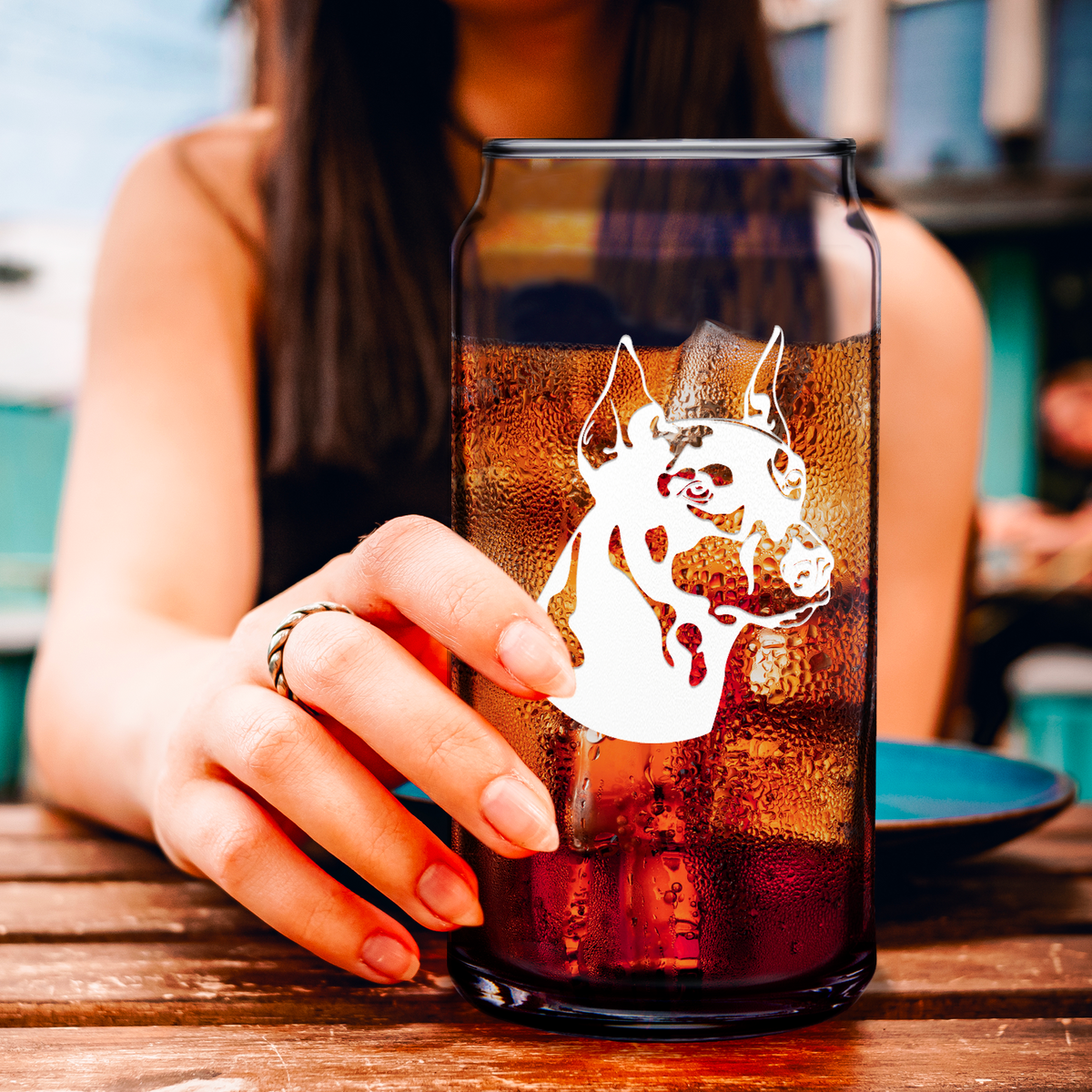 Doberman Pinscher Head Glass