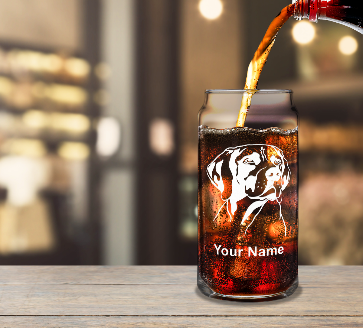 Personalized German Shorthaired Pointer Head Glass