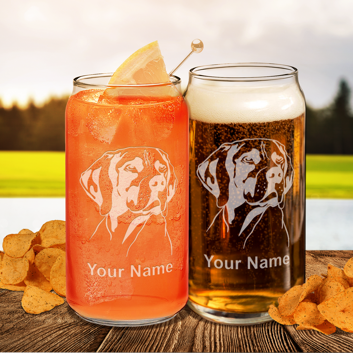 Personalized German Shorthaired Pointer Head Glass