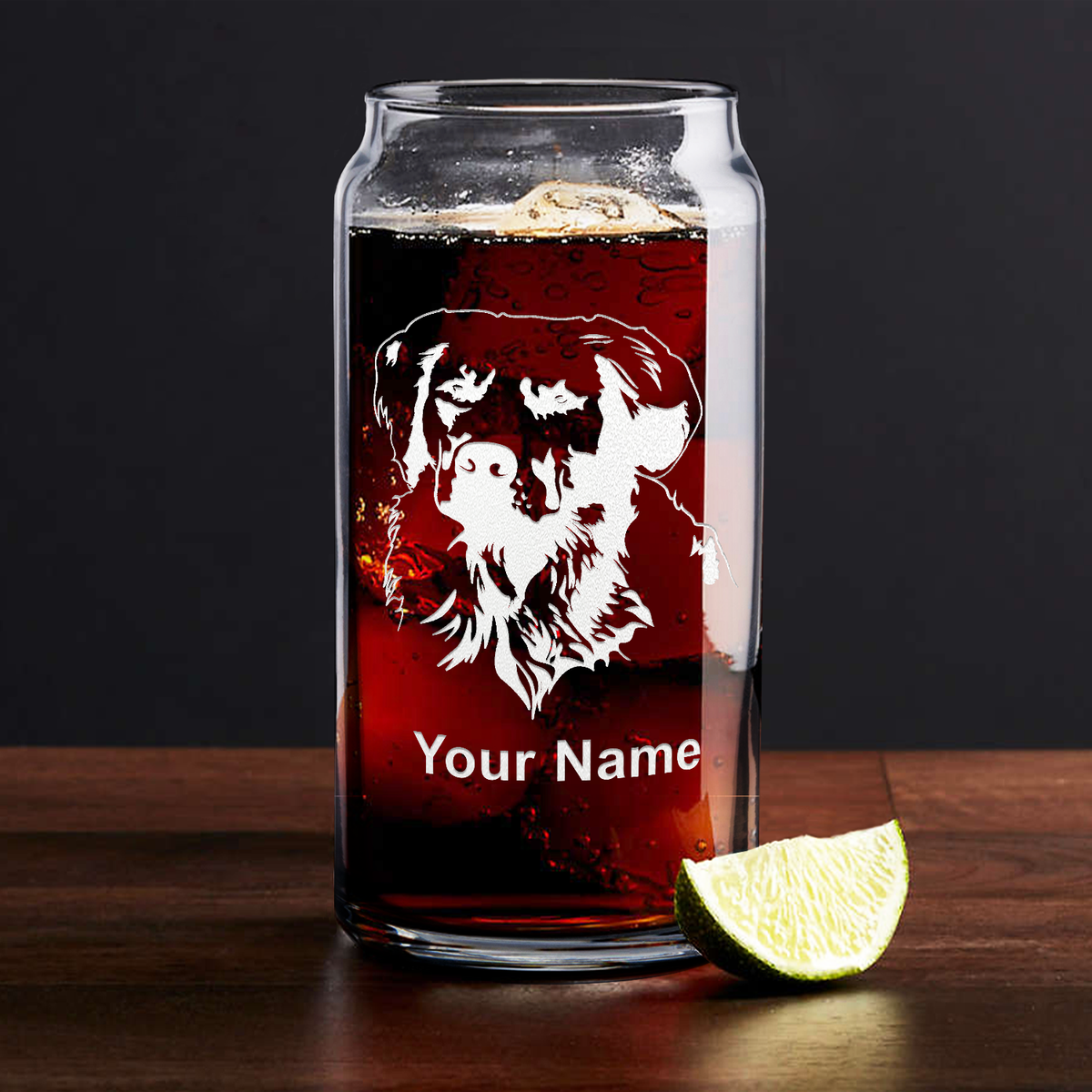 Personalized Golden Retriever Head Glass