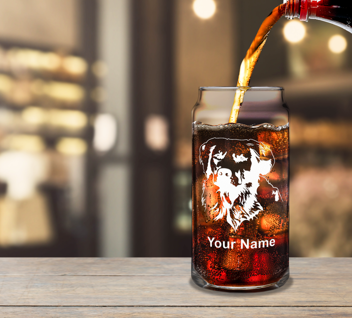 Personalized Golden Retriever Head Glass