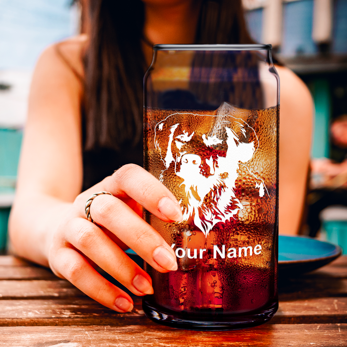 Personalized Golden Retriever Head Glass