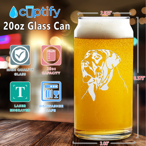 Great Dane Head Glass