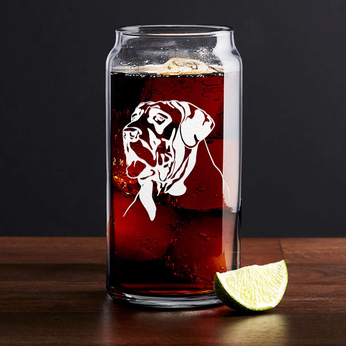 Great Dane Head Glass