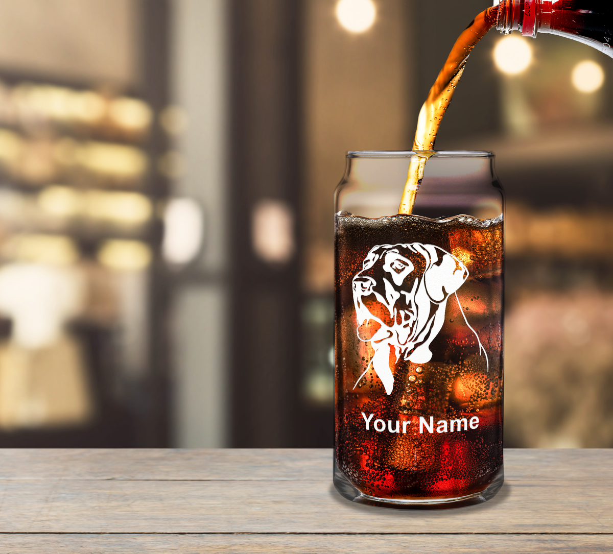 Personalized Great Dane Head Glass