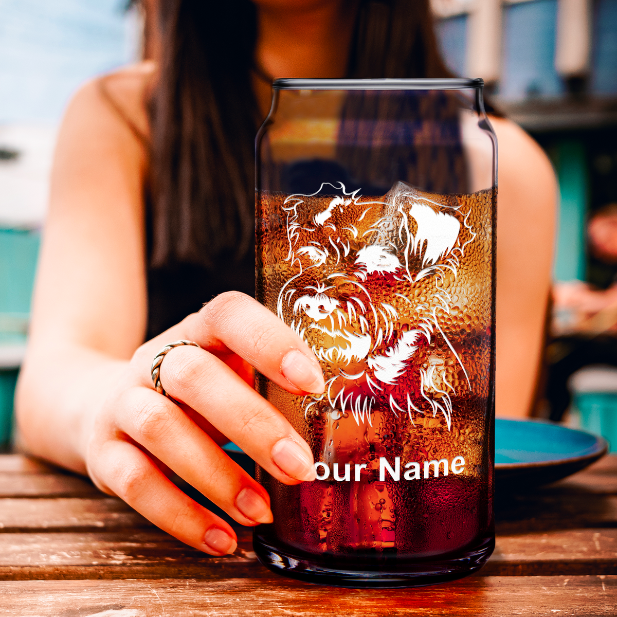 Personalized Miniature Schnauzer Head Glass