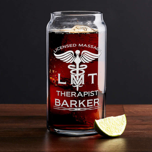 Personalized LMT Licensed Massage Therapist Etched Glass