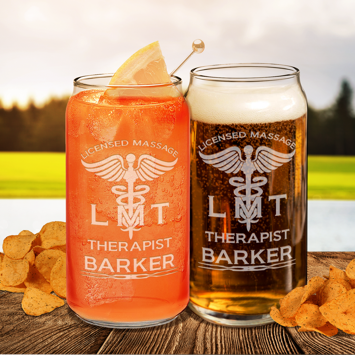 Personalized LMT Licensed Massage Therapist Etched Glass