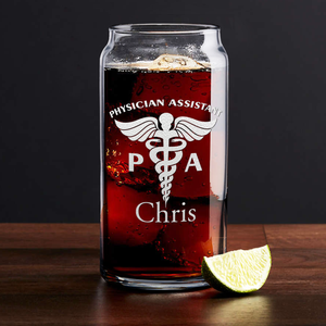 Personalized PA Physician Assistant Etched Glass