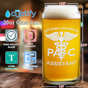 PA-C Certified Physician Assistant Etched Glass