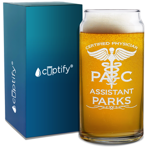 Personalized PA-C Certified Physician Assistant Etched Glass