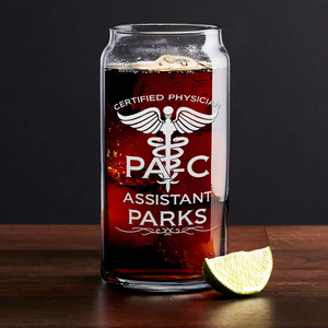 Personalized PA-C Certified Physician Assistant Etched Glass