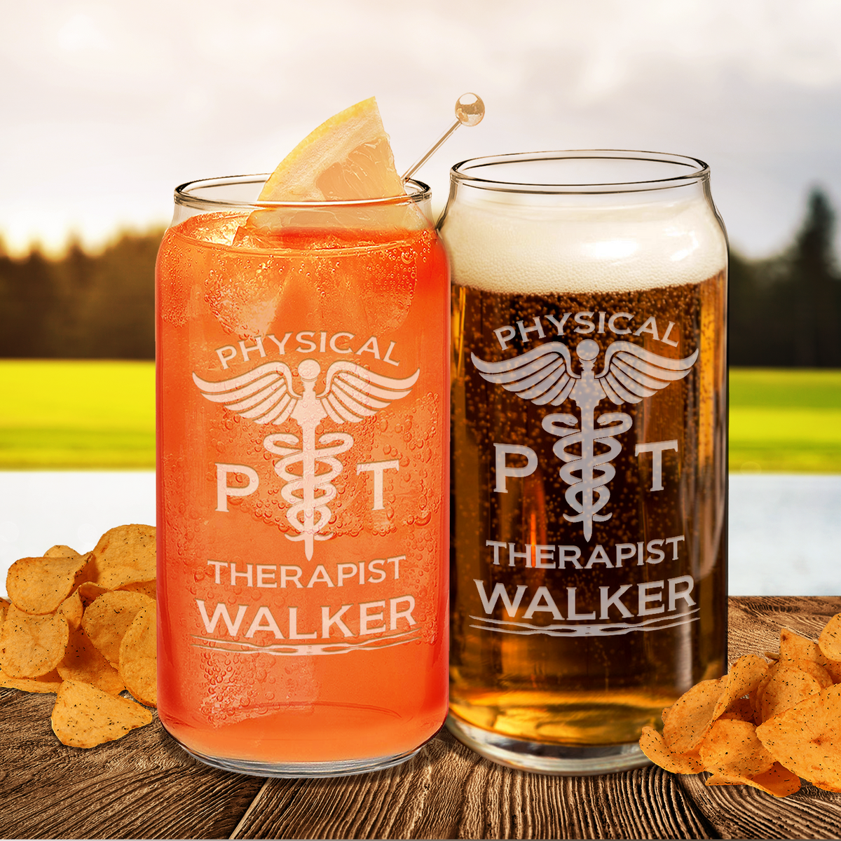 Personalized PT Physical Therapist Etched Glass