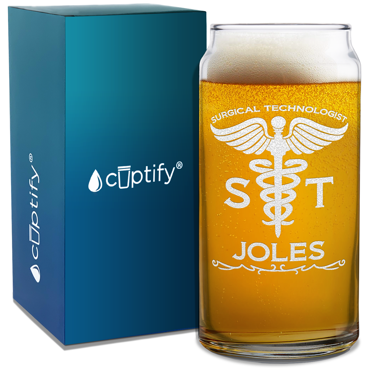 Personalized ST Surgical Technologist Etched Glass