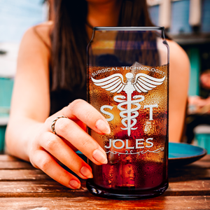 Personalized ST Surgical Technologist Etched Glass