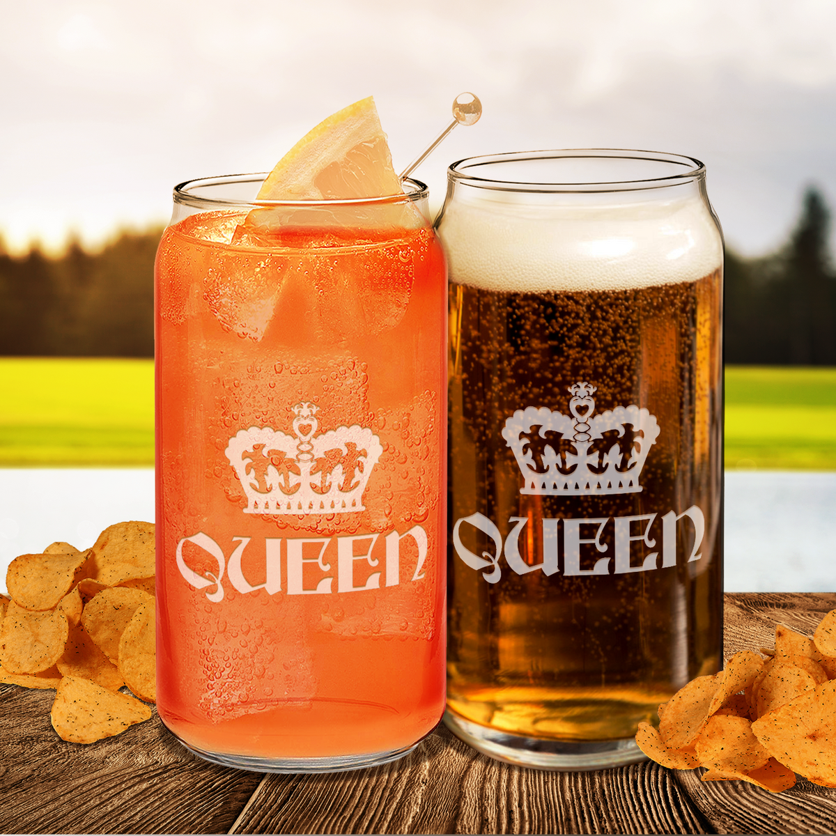  Queen Crown Etched on Glass