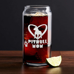  Pitbull Mom Etched on Glass