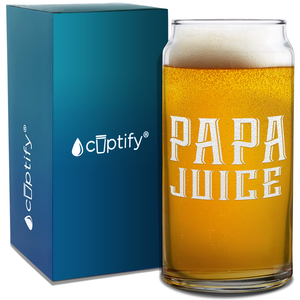 Papa Juice 20oz Beer Glass Can