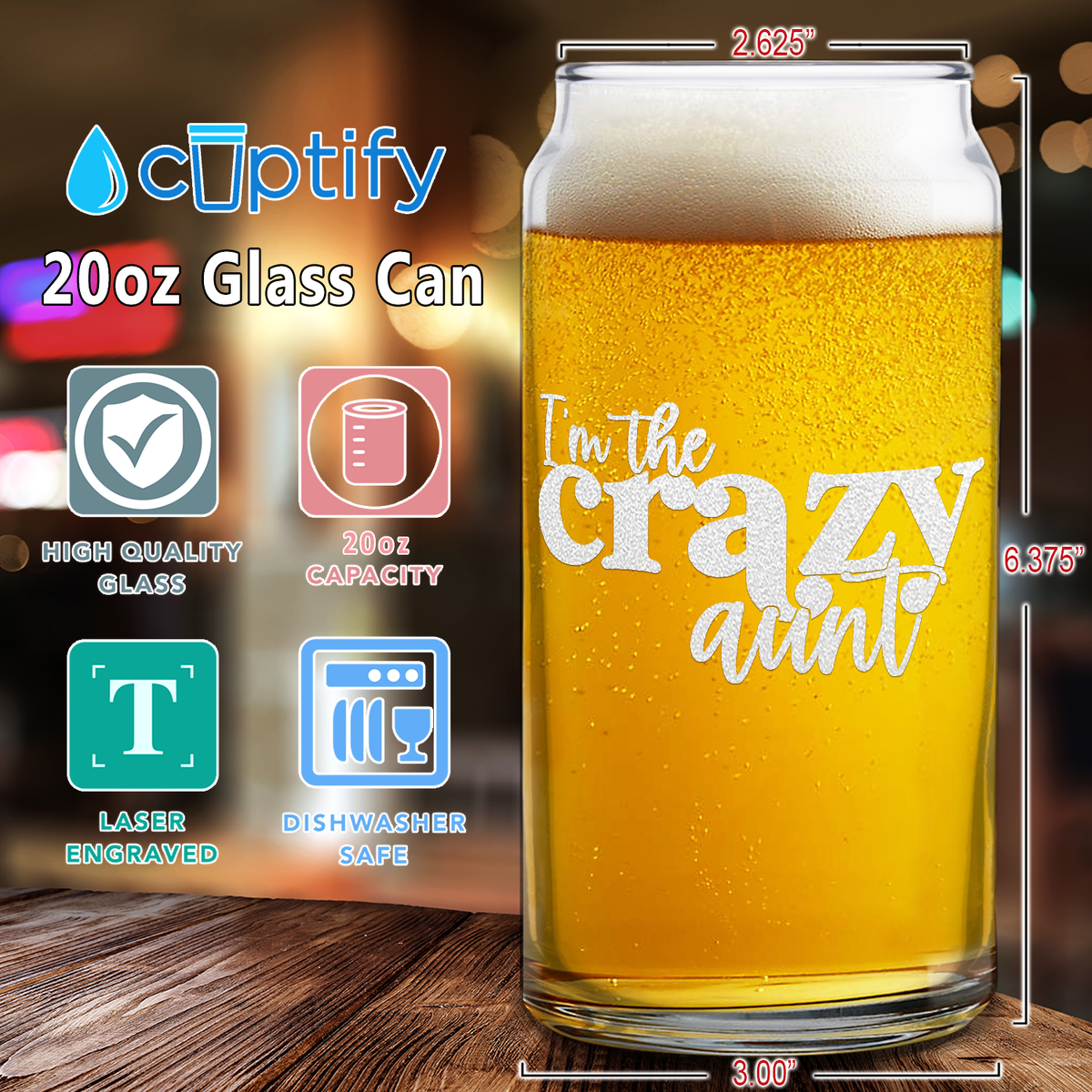  I'm The Crazy Aunt Etched on Glass