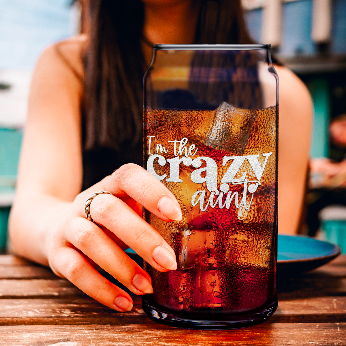  I'm The Crazy Aunt Etched on Glass