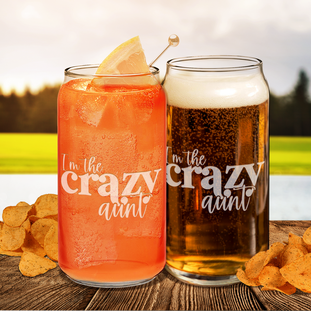  I'm The Crazy Aunt Etched on Glass