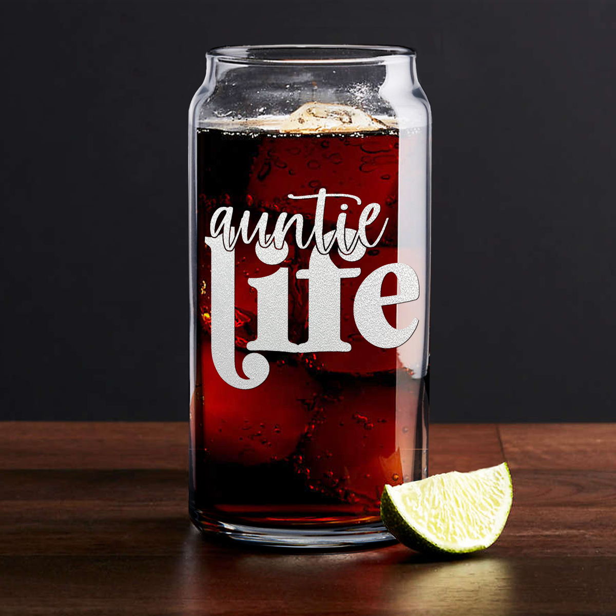  Auntie Life Etched on Glass