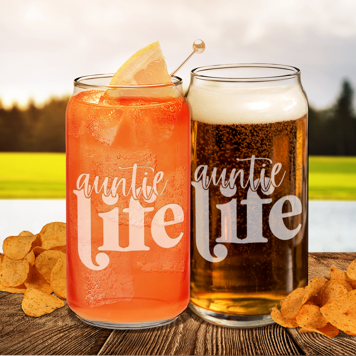  Auntie Life Etched on Glass