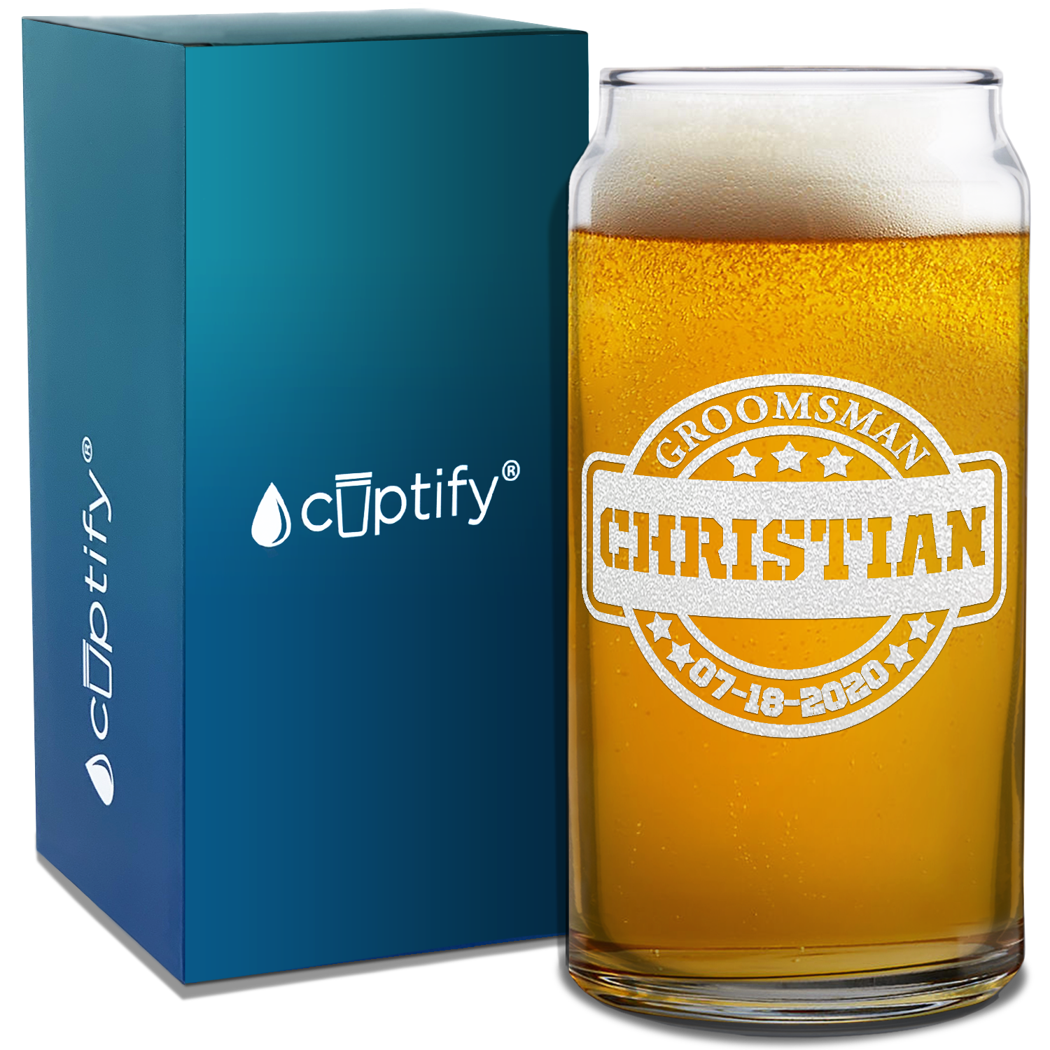  Personalized Groomsman Etched on Glass