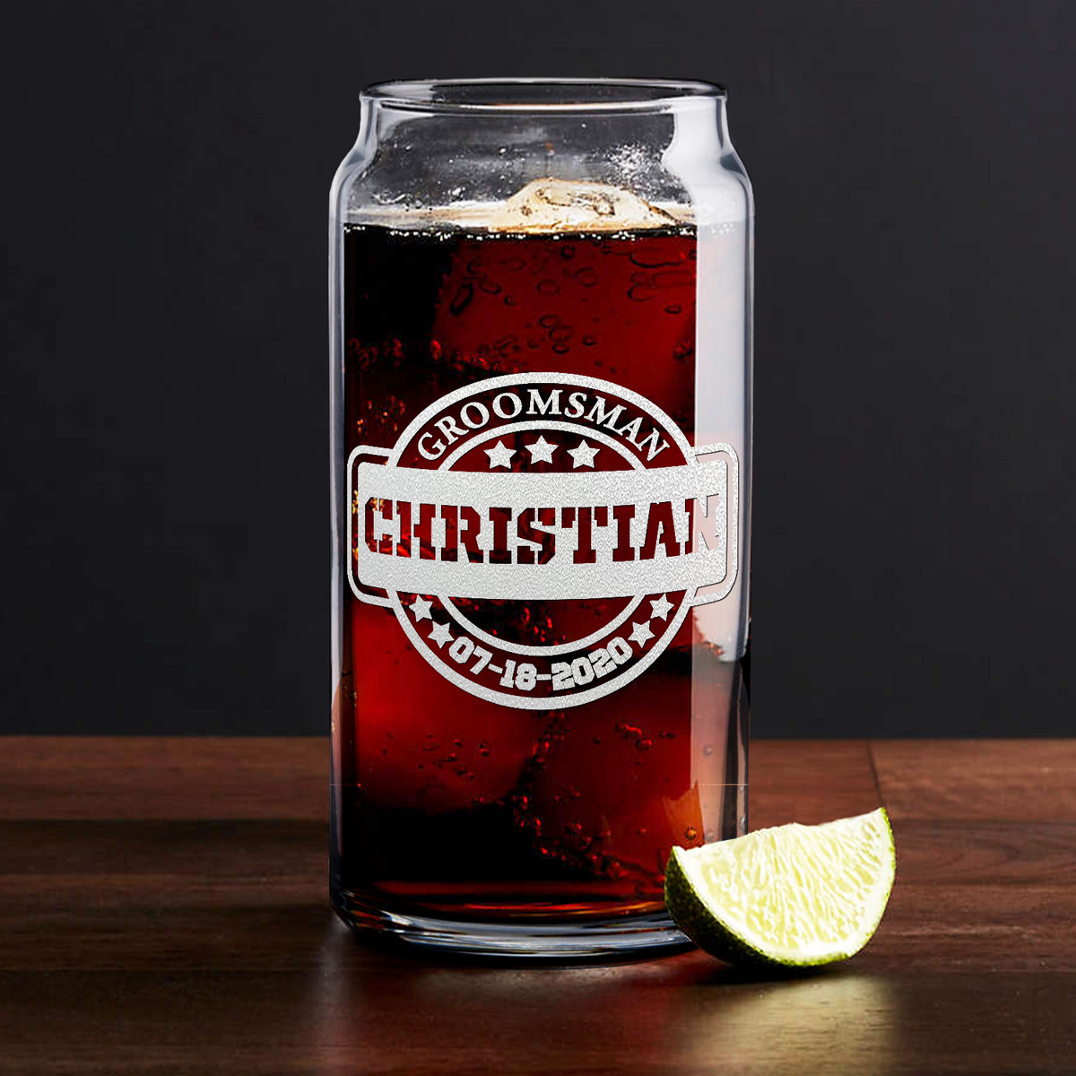  Personalized Groomsman Etched on Glass