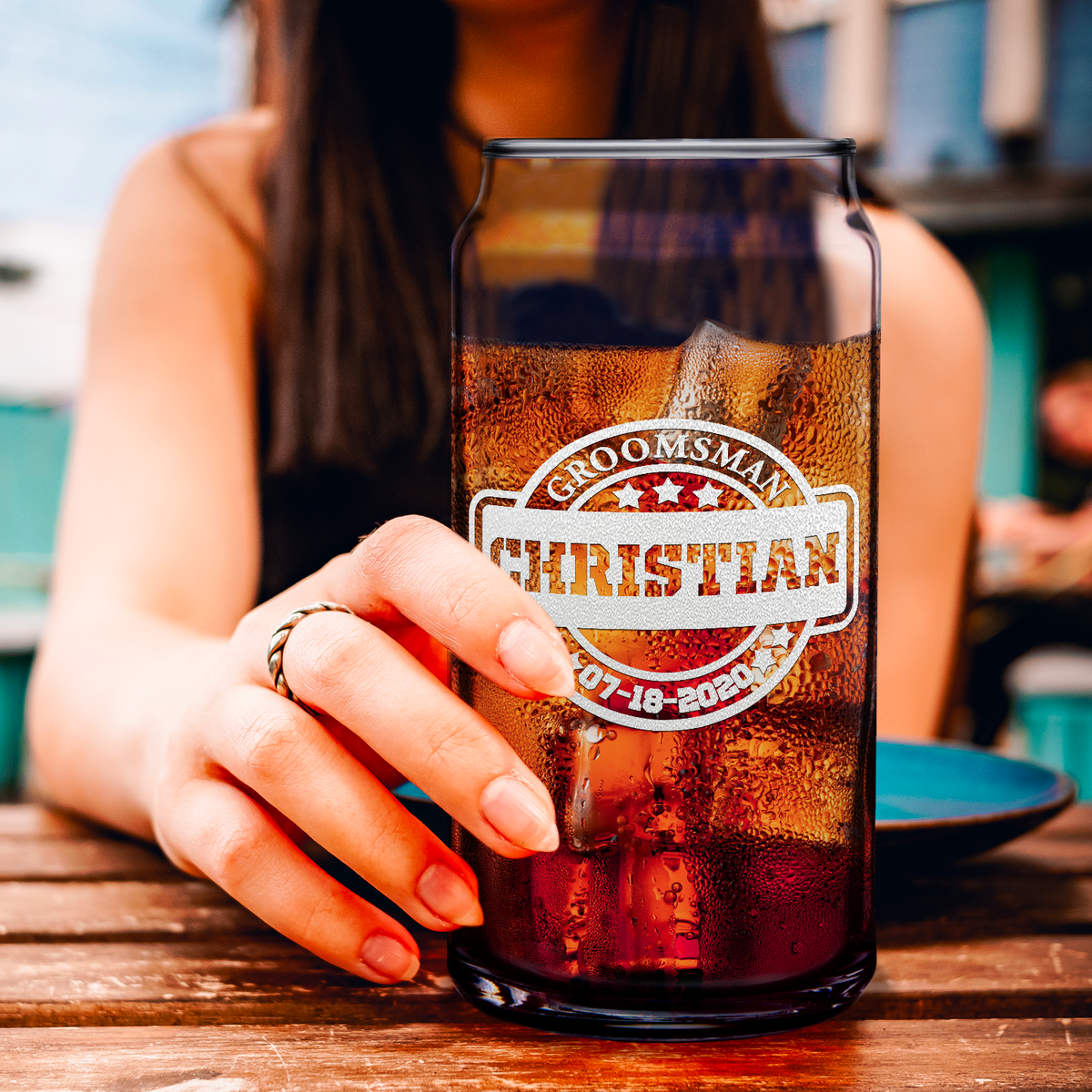  Personalized Groomsman Etched on Glass