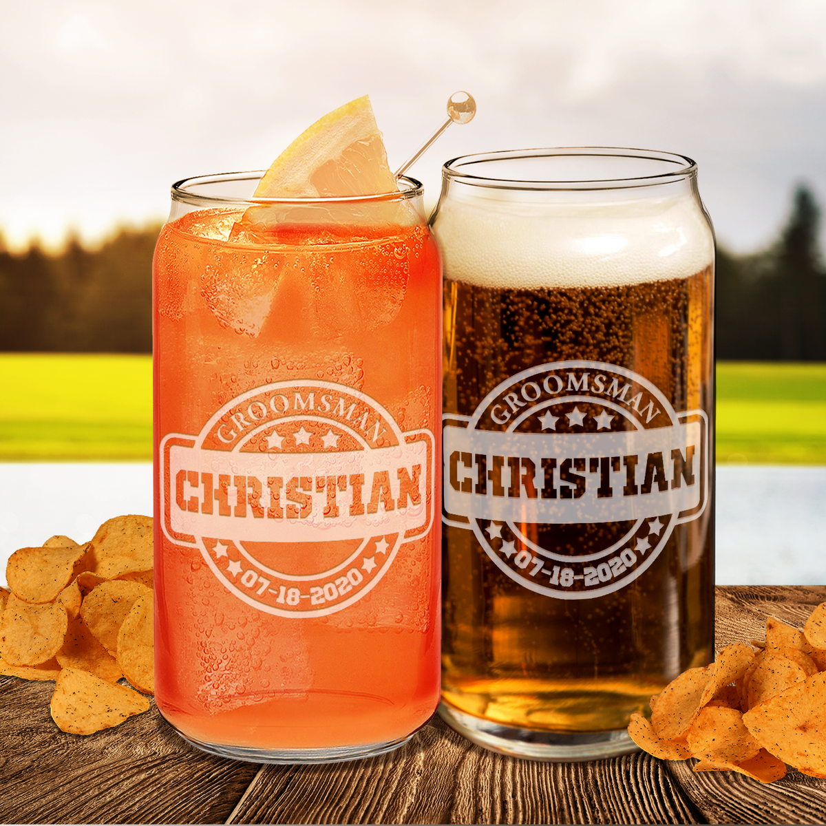  Personalized Groomsman Etched on Glass