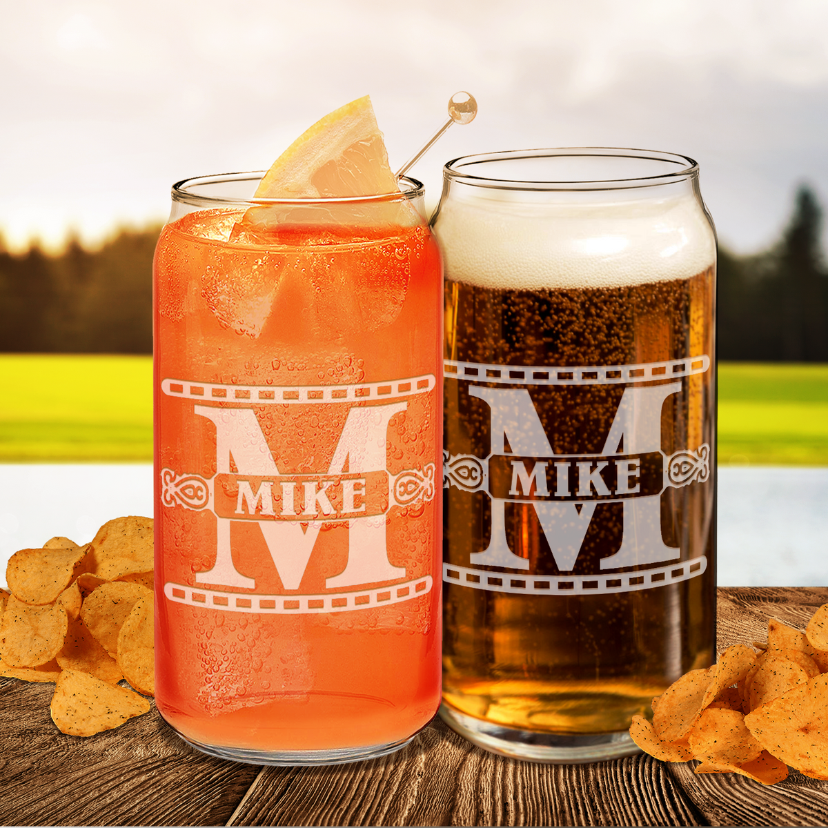  Personalized Monogram Initial Groomsmen Etched on Glass