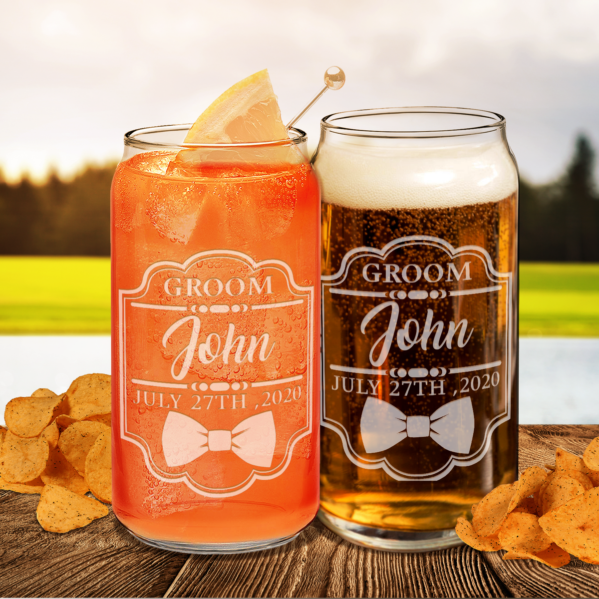  Personalized Groom Etched on Glass