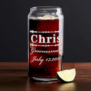  Personalized Groomsman Elegant Etched on Glass
