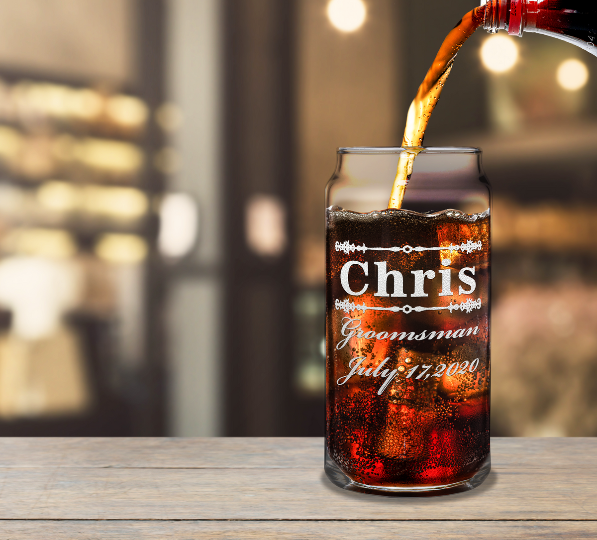  Personalized Groomsman Elegant Etched on Glass