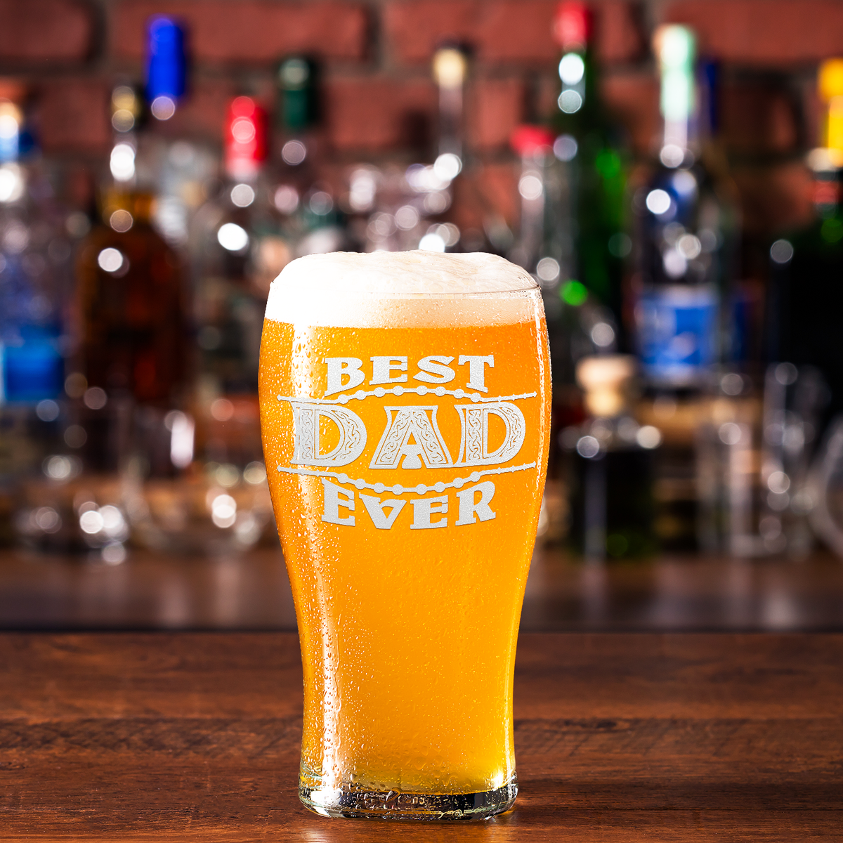 Best Dad Ever Etched on 20 oz Pub Glass