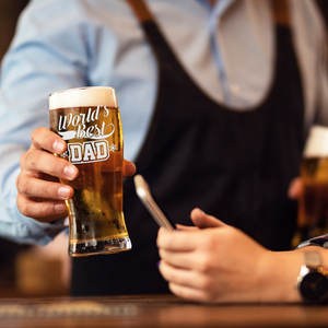 World's Best Dad Etched on 20 oz Pub Glass