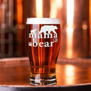 Mama Bear Etched on 20 oz Pub Glass